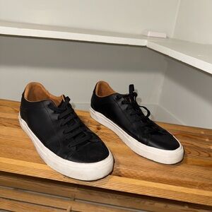 Black Leather Men's Sneakers